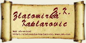 Zlatomirka Kaplarović vizit kartica